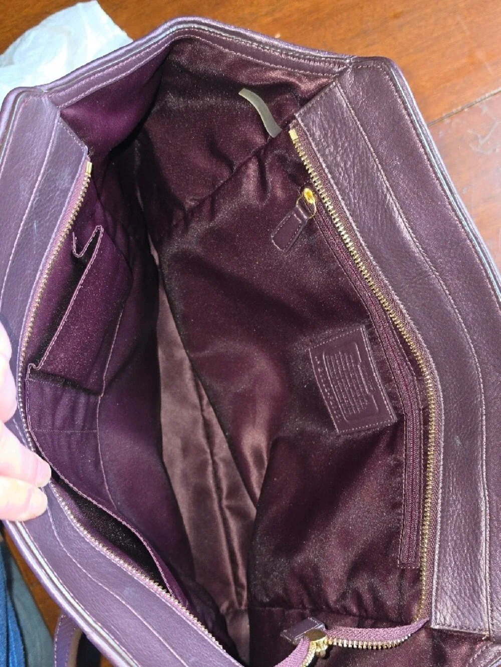 Coach Plum Signature Jacquard Tote